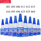 Супер клей Loctite 401 403 406 408 414 415 416 495 496 460 424 мгновенный сухой клей для ремонта 20 г