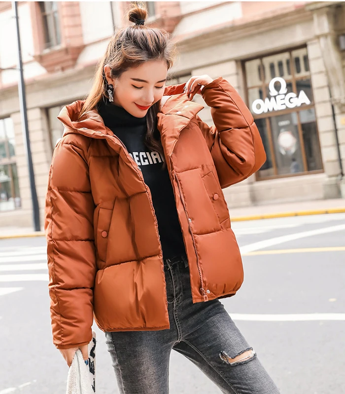 ZURICHOUSE Новая женская зимняя куртка модная свободная короткая теплая парка с капюшоном верхняя одежда женская пуховая стеганая куртка