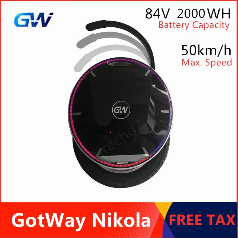 GotWay Nikola самобалансирующийся электрический скутер 84 в 1600WH 50 км/ч 2000 Вт мотор с Bluetooth динамиком одноколесном велосипеде скейт Ховерборд