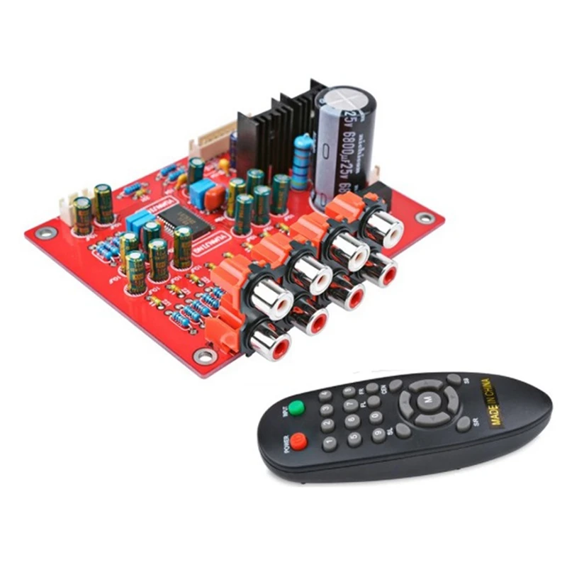 

LC75342 Remote Preamplifier Tone Board LCD Display 4 Way Audio Input Treble Bass Volume Tone Control for Amplifier Diy