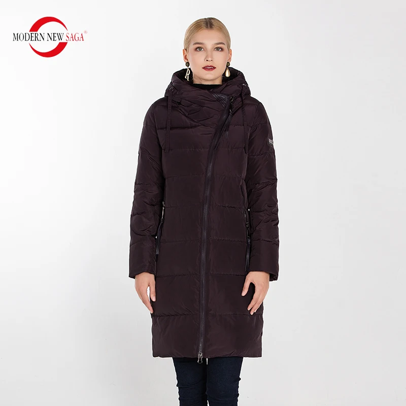 MODERN NEW SAGA Winter Long Coat Women Hooded Warm Long Jacket Women Winter Parka Ladies Coats Overcoat Woman Winter Coat