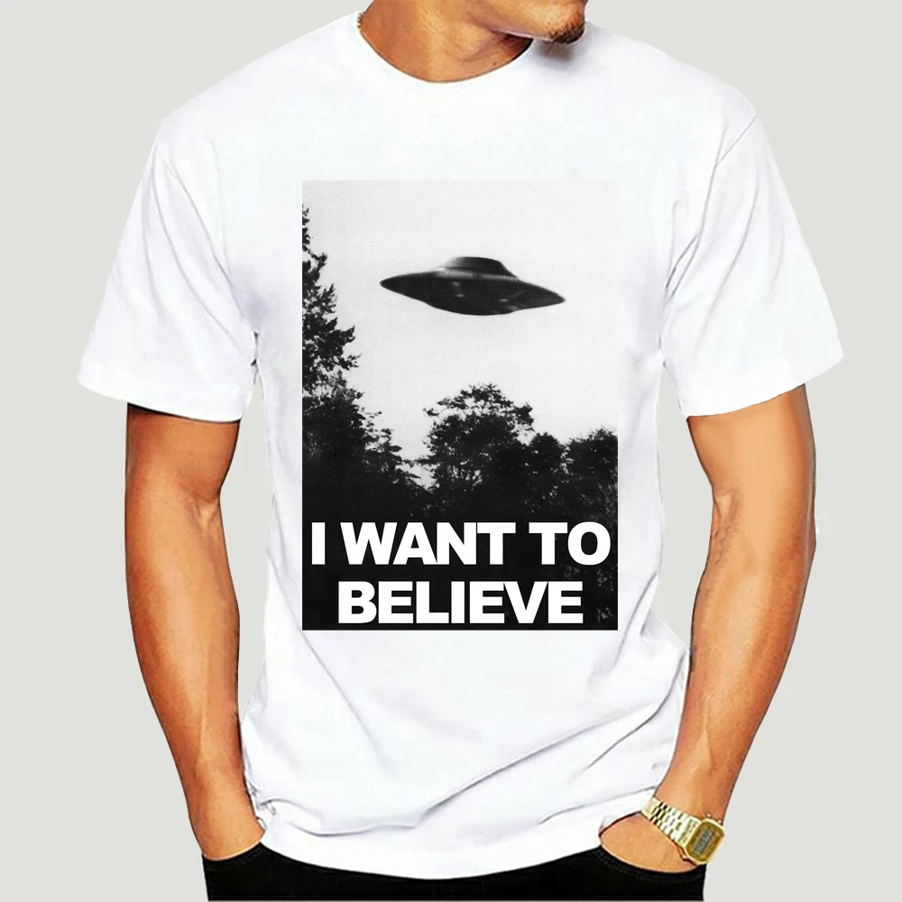 

I WANT TO BELIEVE T Shirt Print Letters Men T-Shirt Tees Streetwear