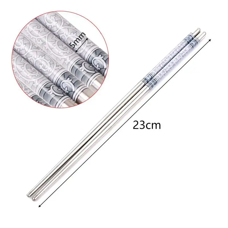 

1 Pairs Steel Chopsticks Blue And White Porcelain Food Chopstick Chopsticks Kitchen Portable Kitchen Tool Print K3E1