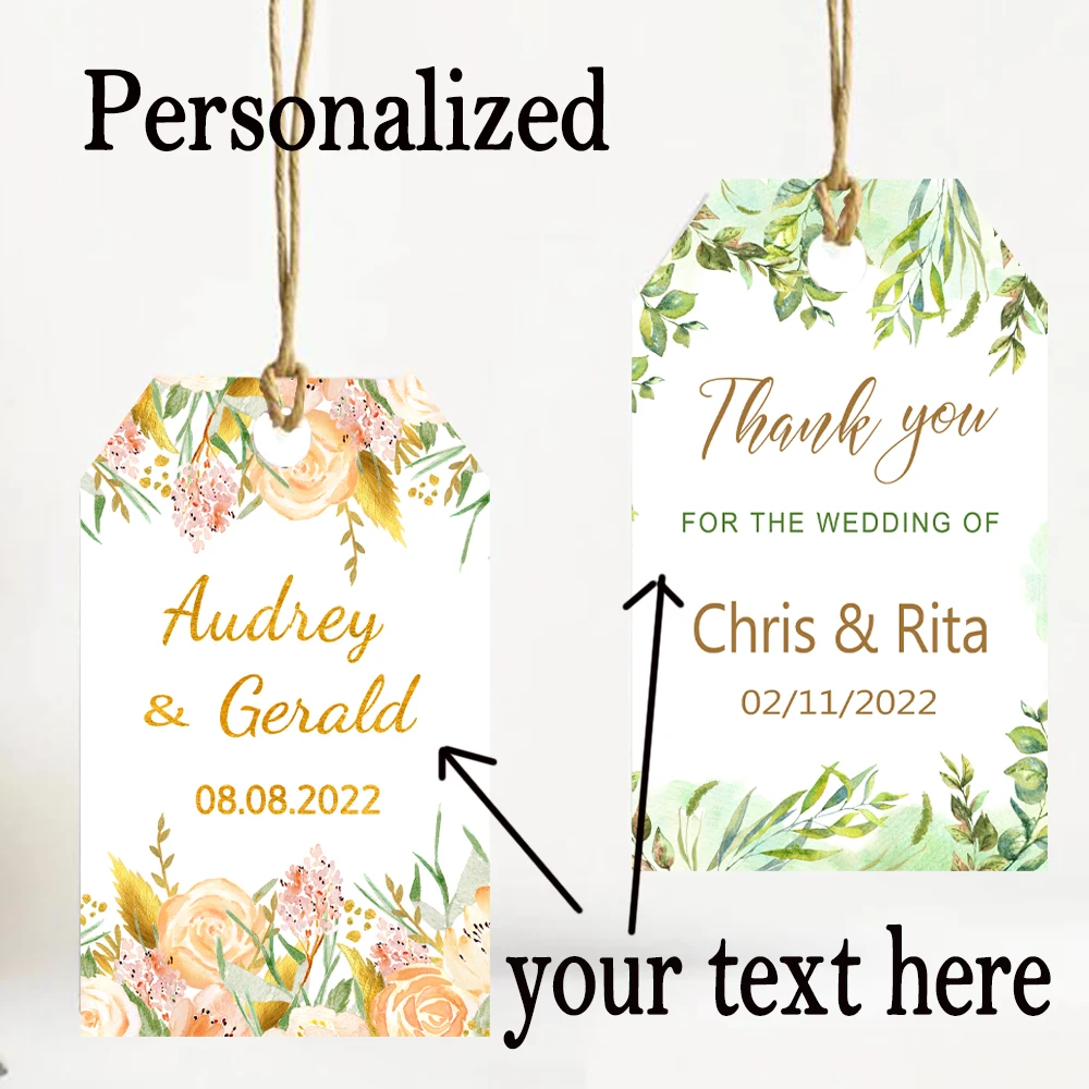 100 шт./компл. Персонализированные Бирки для подарков изготовление на заказ вашего