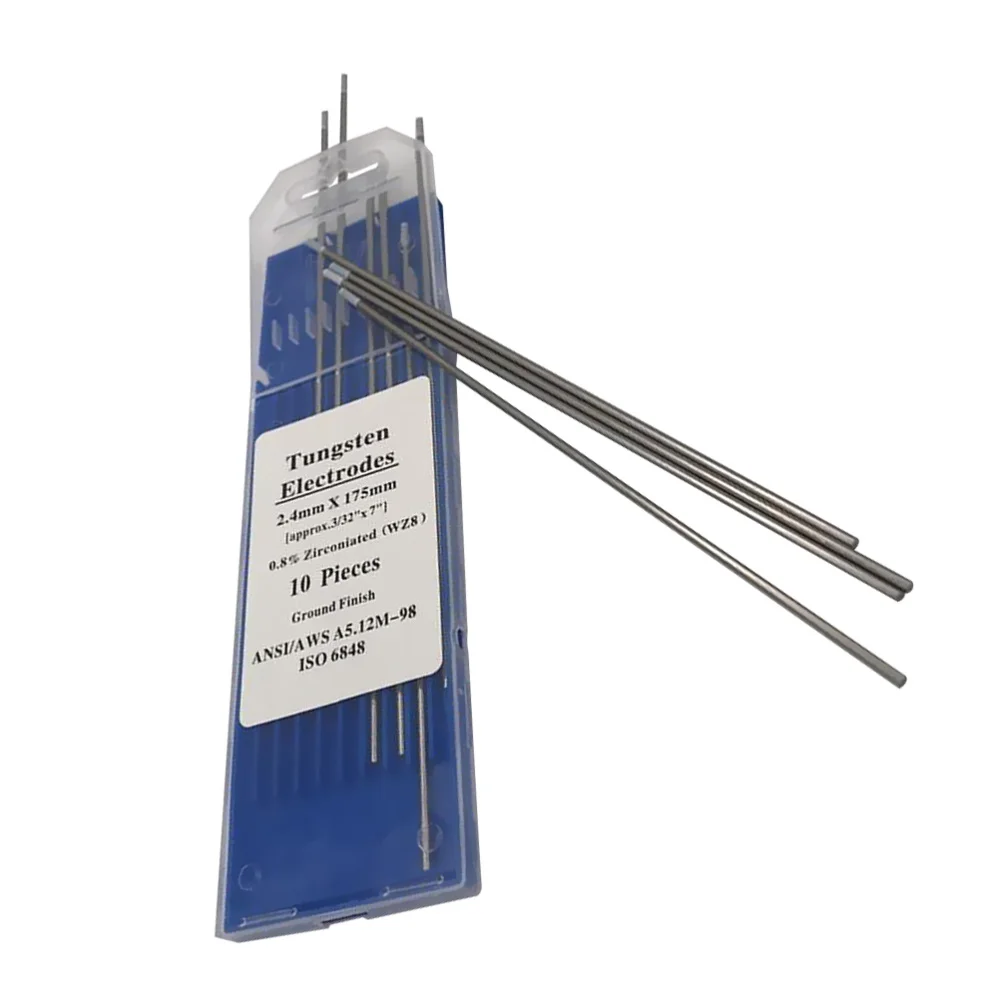 

10pcs/1 Bag TIG Welding Tungsten Electrodes 0.8% Zirconiated WZ8 Tungsten Electrode Welding Rods (1.0MM x 150MM)