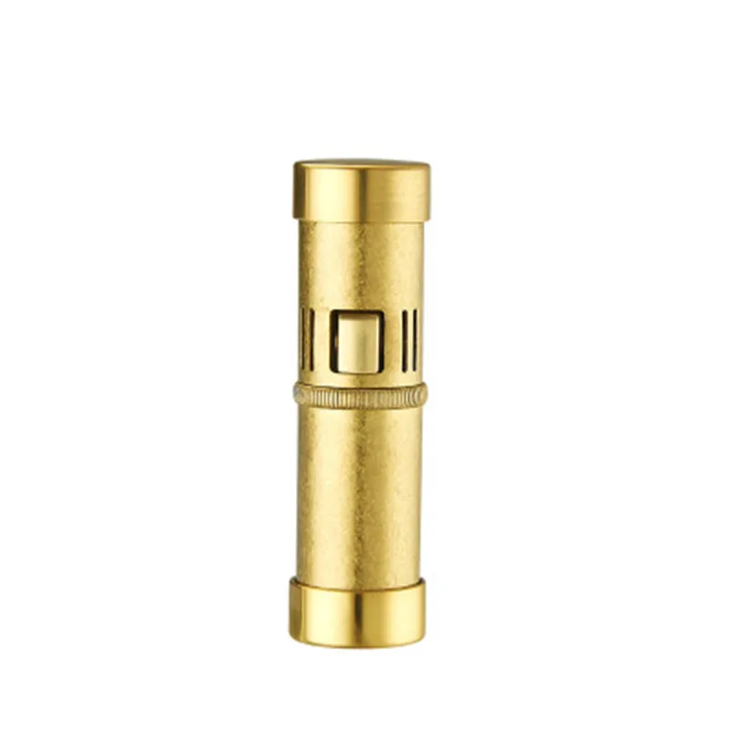 

Kerosene Lighter Pure Copper Metal Windproof Grinding Wheel Open Flame Gold Pillar Cigarette Lighter Men'S Cigarette Accessories