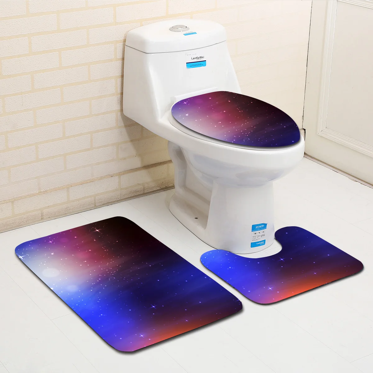 3 шт./компл. Galaxy печатных коврик для ванной комнаты Вселенная пространство Противоскользящий коврик для ванной ковер крышка для унитаза ковер коврики домашний декор