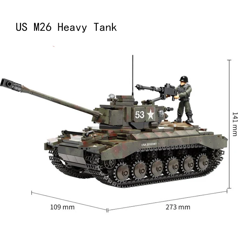 Новинка Просвечивающая военная модель танка США M26 Тяжелая советская T34 / 85 с
