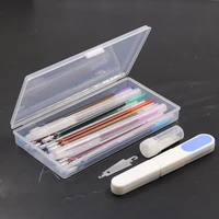 25pcs ink disappearing fabric marker water erasable refills sewing needlethread cutter with storage box diy cross stitch tools