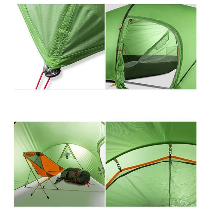 

3F UL GEAR 2 person 2 room 4 season Tunnel tent 15D silicon outdoor camping hiking climbing ultralight large space 210T tents