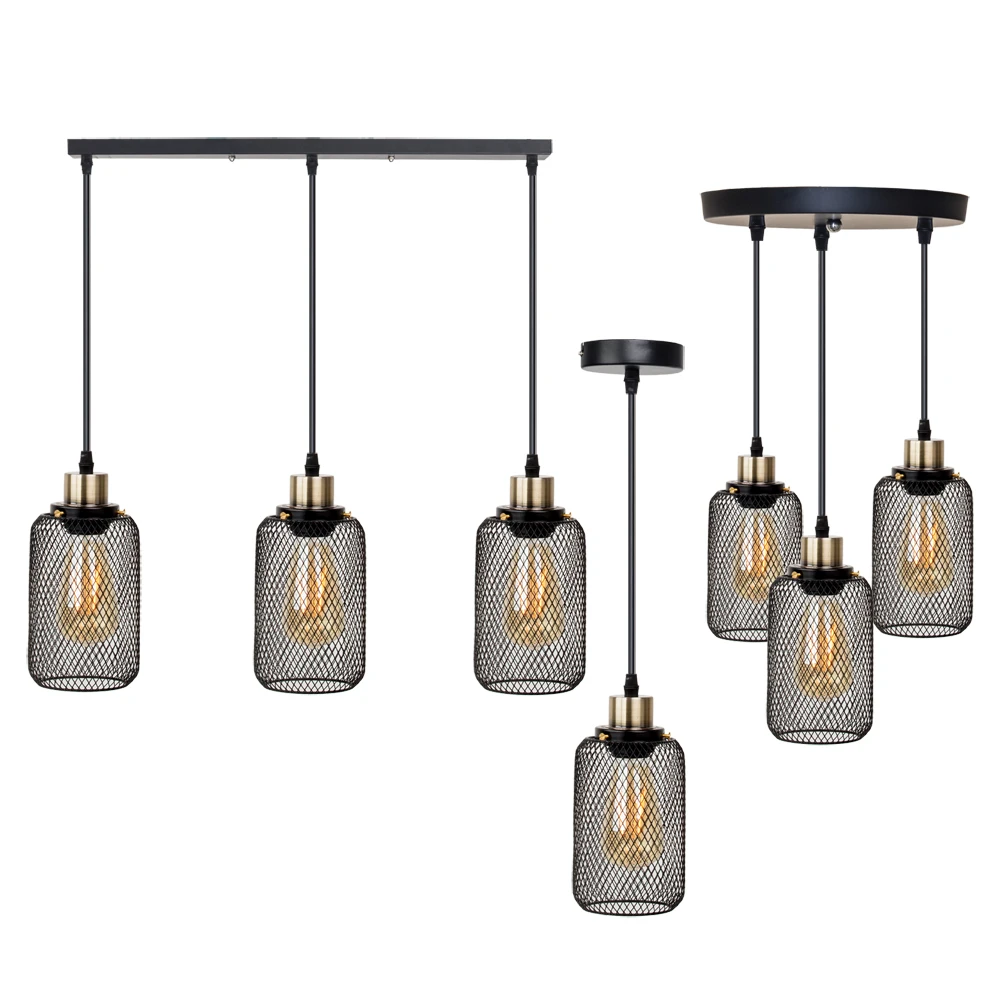 

Black Minimalist Vintage cage Pendant Lights Cafe/Bar/window/loft Lamp multi style Pendant Lamps Decoration Indoor Lighting E27