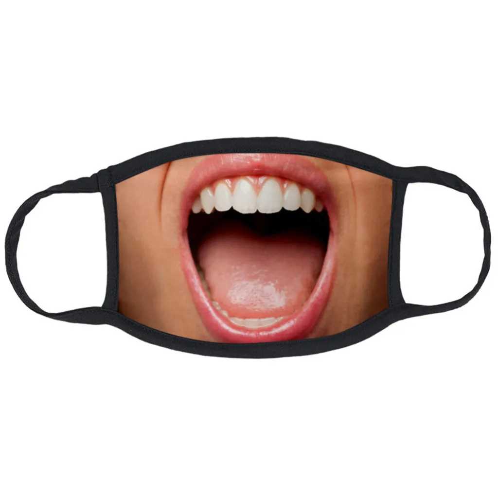 1 шт. забавная 3D накладка на половину лица для губ и рта Забавный принт mascarilla