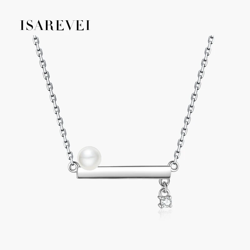 

Circus Night Balance Bar Pendant 925 Sterling Silver Necklace Senior Clavicle Chain 2021 New Women Accessories Jewelry