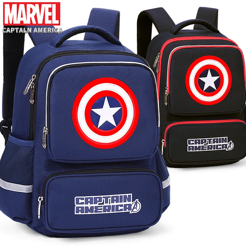 

Original Disney Elementary School Bag Boys 1-3 Grades Marvel Captain America Children's Backpack Boys Backpack Lightening