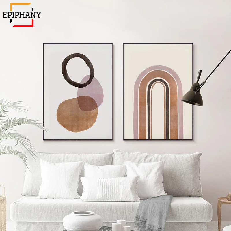 Абстрактный принт сгоревшего оранжевого цвета Современная Настенная картина в