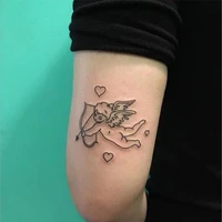 cute love angel waterproof fake tattoos for men women body arm cupids arrow temporary tattos stickers t1955
