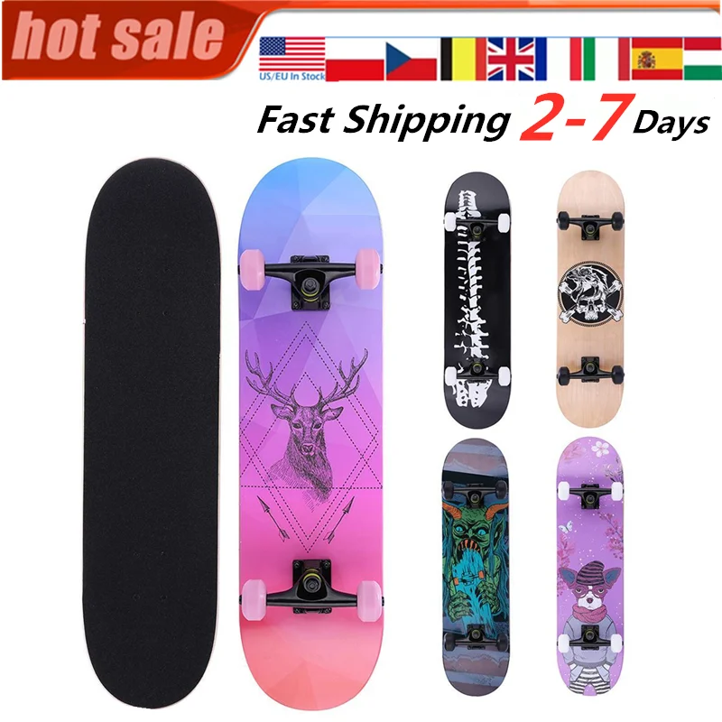 

Standard Skate Board Maple Skateboard Longboards for Beginners Teens Girls Boys