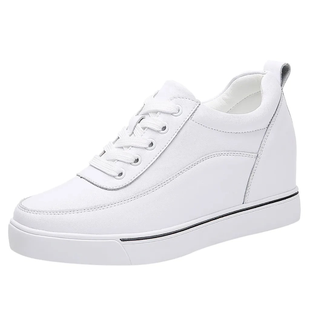 

Women Sneakers Casual Wedge Shoes Tenis Feminino Comfy Ladies Lace Up White Shoes Women Zapatos Mujer 2020