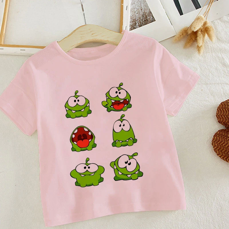 

Kawaii Short Sleeve New Pink T Shirt Children Funny Cartoon Frog Summer Fashion Tops Tee Kids T-shirt Girls Boys Unisex Tshirt