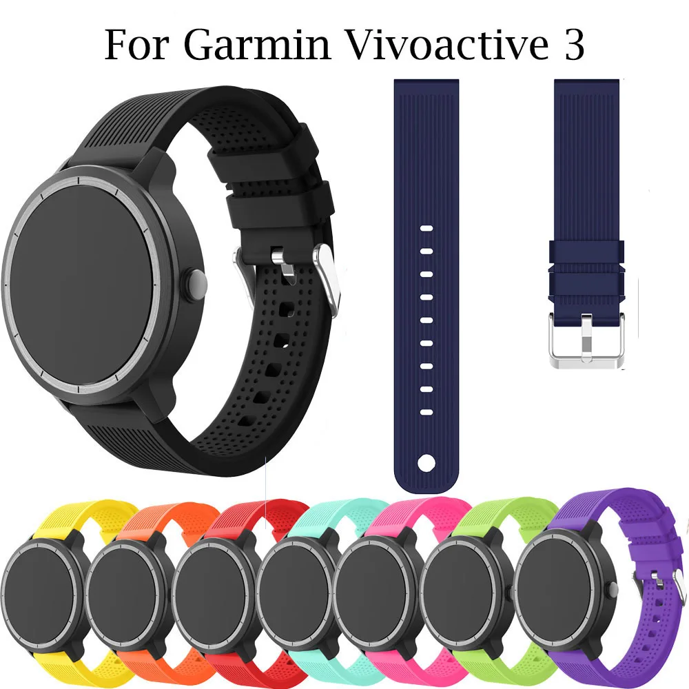 

Ремешок силиконовый для смарт-часов Garmin Forerunner 245 245M 645 Vivoactive 3, 20 мм