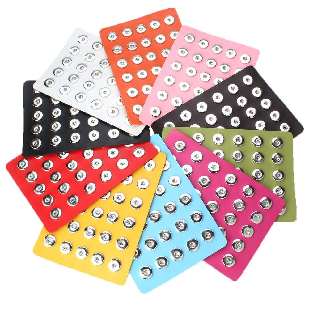 Кнопка оснастки Ювелирная черная натуральная кожа 18 мм кнопка дисплей для 30 шт. и