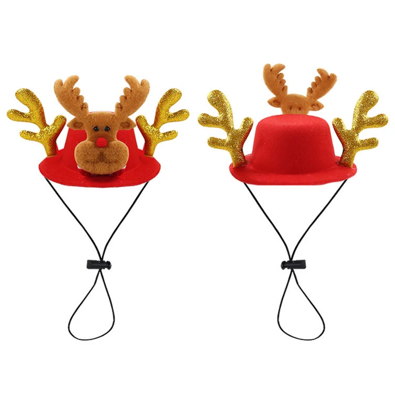 Рождественская шапка для кошек и собак аксессуары Деда Мороза лося кепка собаки