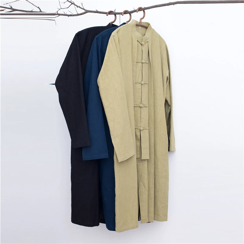 Мужская ветровка винтажная длинная льняная куртка 2018 |