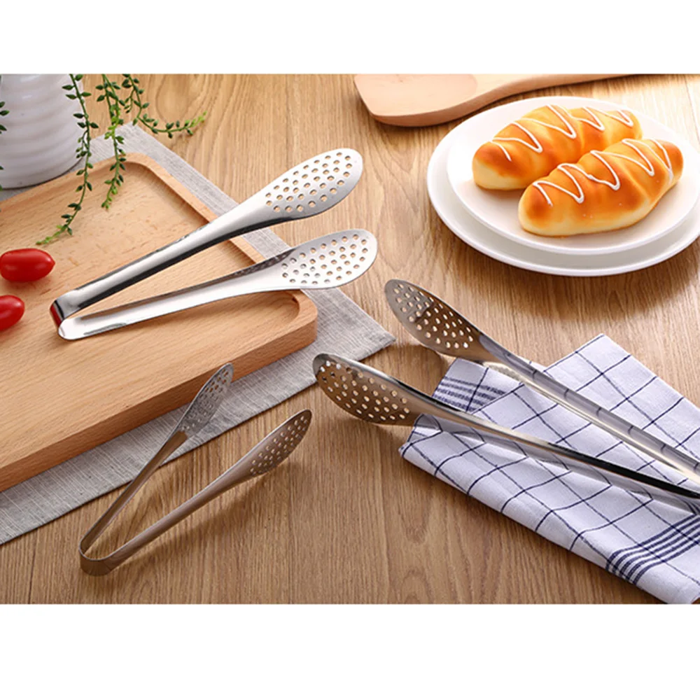 

7/9/12Inch Stainless Steel Kitchen Tong Heat Resistant Hollow-Out Barbecue Tongs Food Tongs Kitchen Tools BBQ Tools Accessories