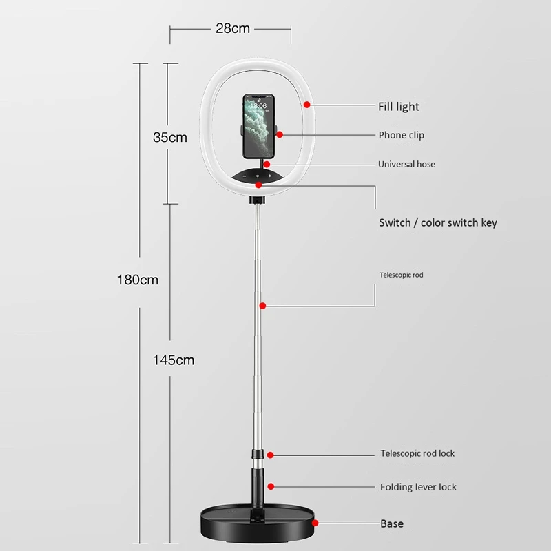 

Mobile Phone Folding Fill Light Ring Ring Fill Light Live Desktop Mobile Phone Bracket