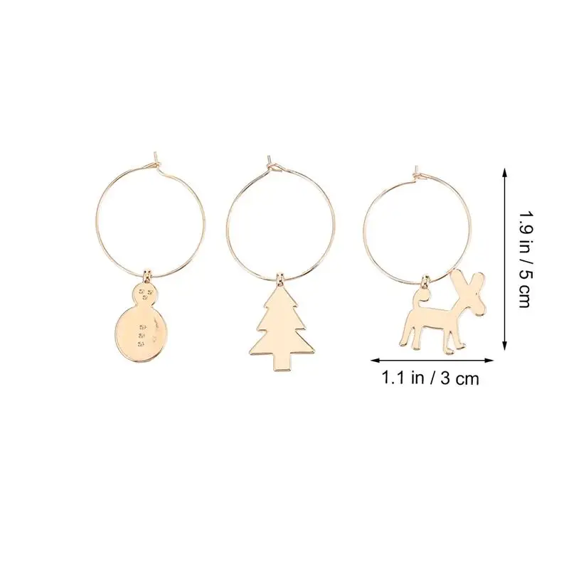 6 шт. металлическая чашка кольца Рождество Опора декоративный бокал для вина