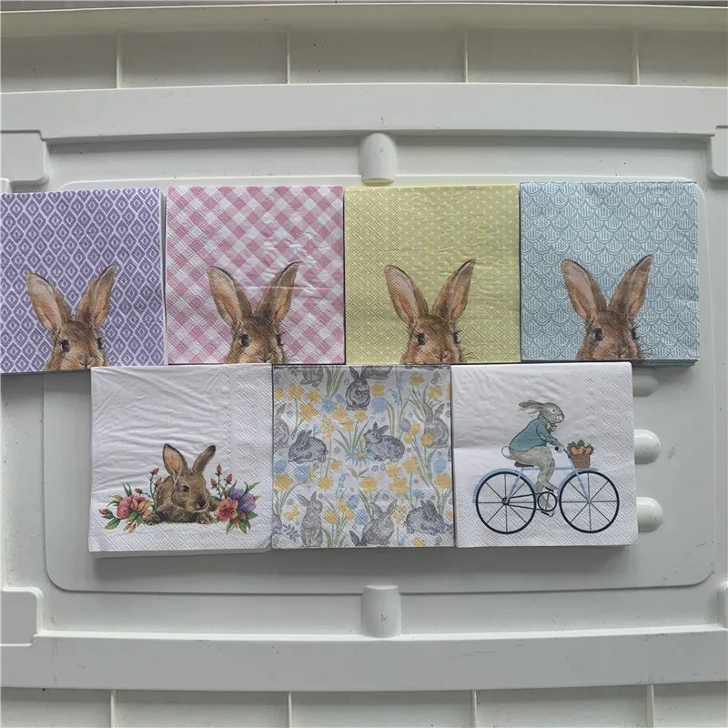 25 см винтажные бумажные салфетки милые животные собака кот лошадь рыба олень