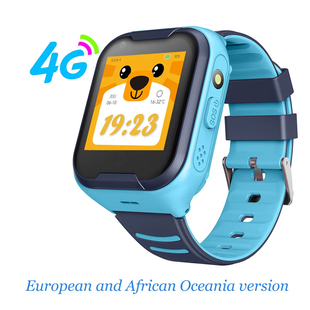 Blue EU Tornstic 4G Детские умные часы Sim телефонный звонок Водонепроницаемый IP67 удаленный мониторинг видео звонок с камерой Детские умные часы gps - Цвет: Blue EU