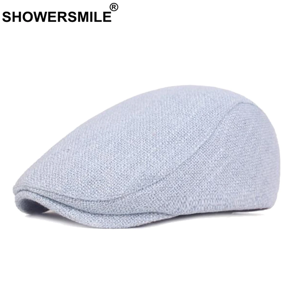 Flat Caps for Men Cotton Linen Duckbill Ivy Cap Women Vintage Solid Orange Casual Autumn Beret Cabbie Cap Unisex