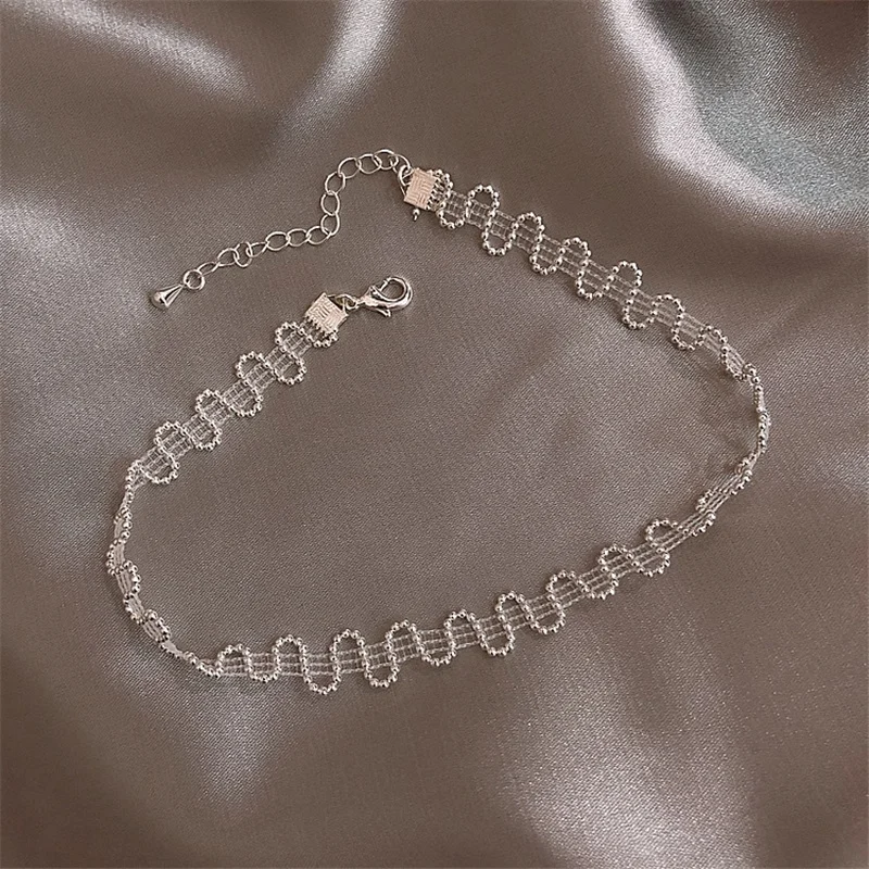 

Fashion INS Texture Curve Clavicle Necklace For Women Jewelry Fresh Literary Chain Necklace Lady Collar Accessories Female Gift