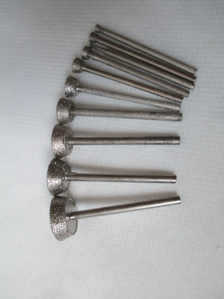 

10pcs Diamond Rotary Crafts Lapidary Jewelry Grinding Burr Tools 2mm-16mm