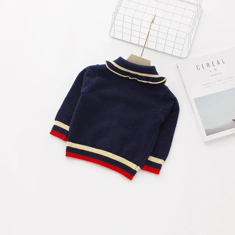 Fashion Baby Girls Sweater Coat With Ruffle Cotton Kids Cardigans For Girls Knitwear Kids Atumn Winter Clothes Children Coat