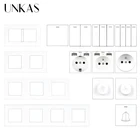 UNKAS DIY Бесплатная Комбинация 1 2 3 4 банды 12 кнопки включениявыключения ЕС французская розетка двойной USB-порт светодиодный индикатор