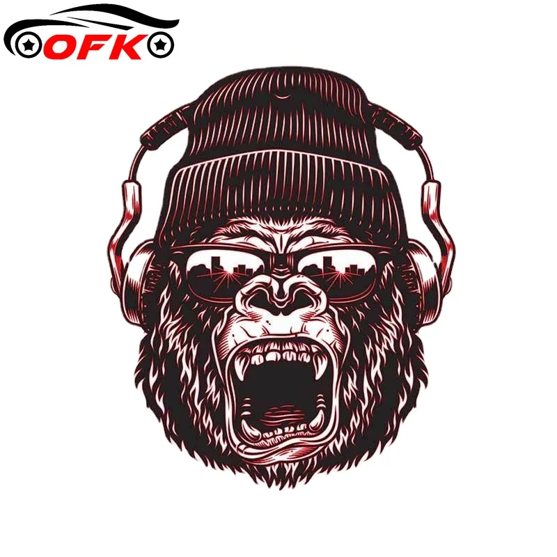 

For Angry Gorilla Fine Car Stickers Cartoon Decal 3D Waterproof Scratch-proof Sticker Decoration 13cm * 10.6cm