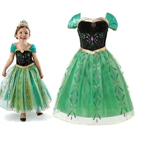 anna dress up for girls fever anna coronation green tulle frocks kids princess cosplay party wear floral gown carnival costume