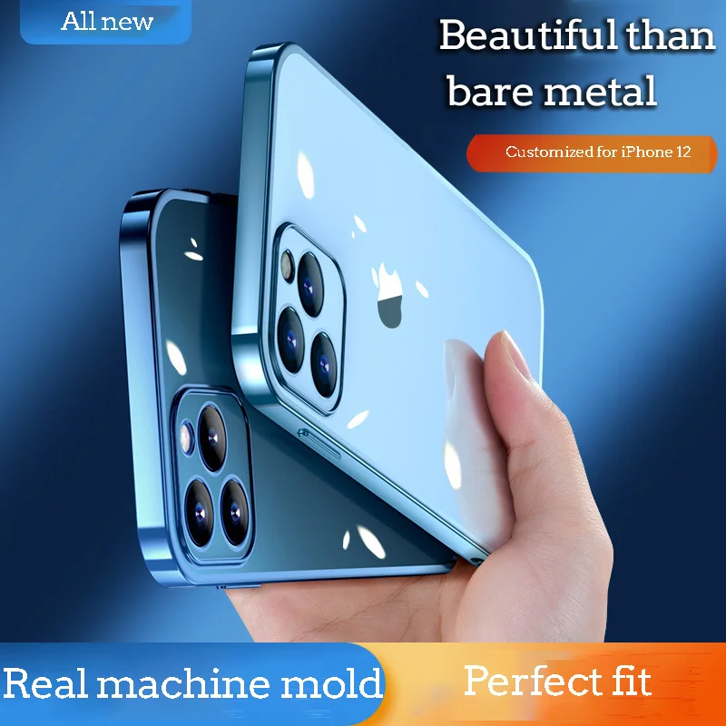

Suitable for iPhone12 11 X XS electroplating all-inclusive transparent mobile phone case protective cover with four sides sof