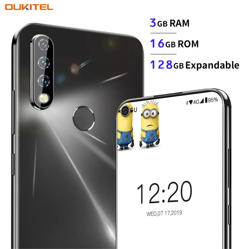 Oukitel C17 6 35 &quotAndroid 9 0 тройные камеры 3 ГБ ОЗУ 16 Гб ПЗУ 3900 мАч батарея мобильный