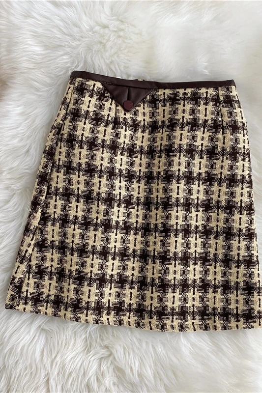 

Skirt women Retro Plaid Summer Mini Skirt A-line Empire Knitting students New Stylish Girls Female