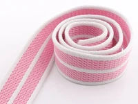 38mm striped webbing ribbon pink thick fabric ribbon purse strap cotton webbing knapsack strap