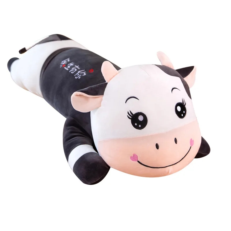 

60-120cm Kawaii Cattle 2021 new year chinese zodiac ox cattle plush Animal Stuffed Toys for Children Girls valentines day Gift