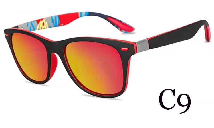 C9 Polarized light LVVKEE классические квадратные поляризованные солнцезащитные очки для мужчин и женщин, брендовые дизайнерские Винтажные Солнцезащитные очки для вождения, мужские очки UV400 Gafas De Sol - Цвет линз: C9 Polarized light