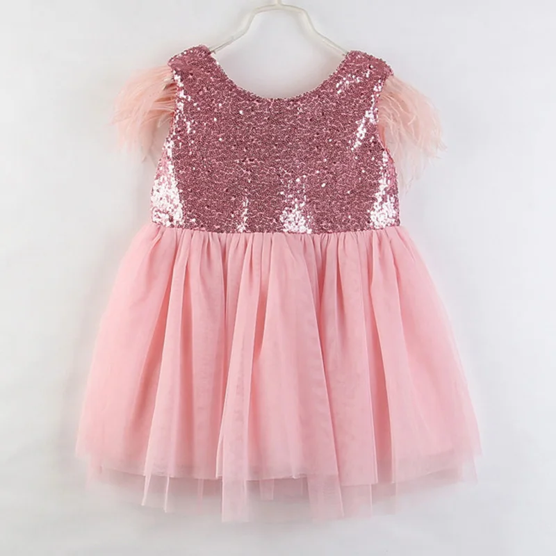 AZ1947 pink Bear Leader/платье принцессы для девочек; новое летнее элегантное платье для девочек; праздничное платье без рукавов с бантом; Милая одежда для детей 2-6 лет - Цвет: AZ1947 pink