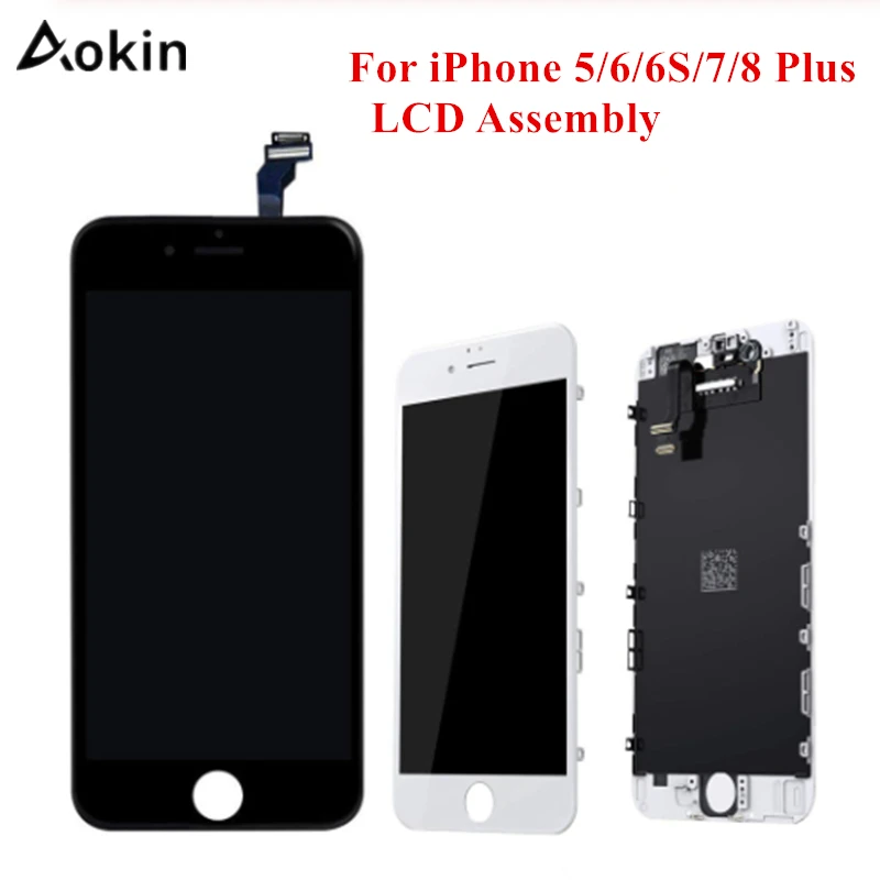 ЖК экран Aokin AAA + для iPhone 6 6S 7 8 Plus сенсорный с 3D усилением дигитайзер в сборе 5 5c