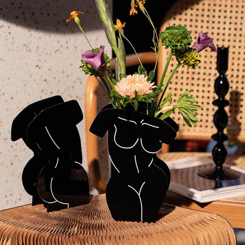 

Human Body Art Vase Acrylic Bar Desktop Flower Pot Body for Home Decor