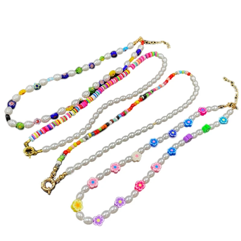 

Ожерелье женское регулируемое из бисера, 4 шт./упаковка