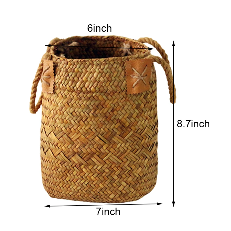 

2 Pack Woven Basket Gr Storage Organizer with Handle for Cookies Snacks Toys Laundry Picnic Flower Plant Pot
